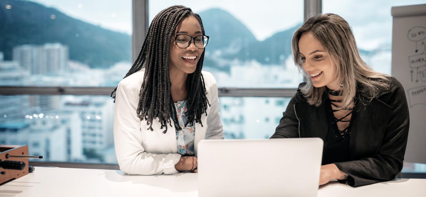 Professional women talking