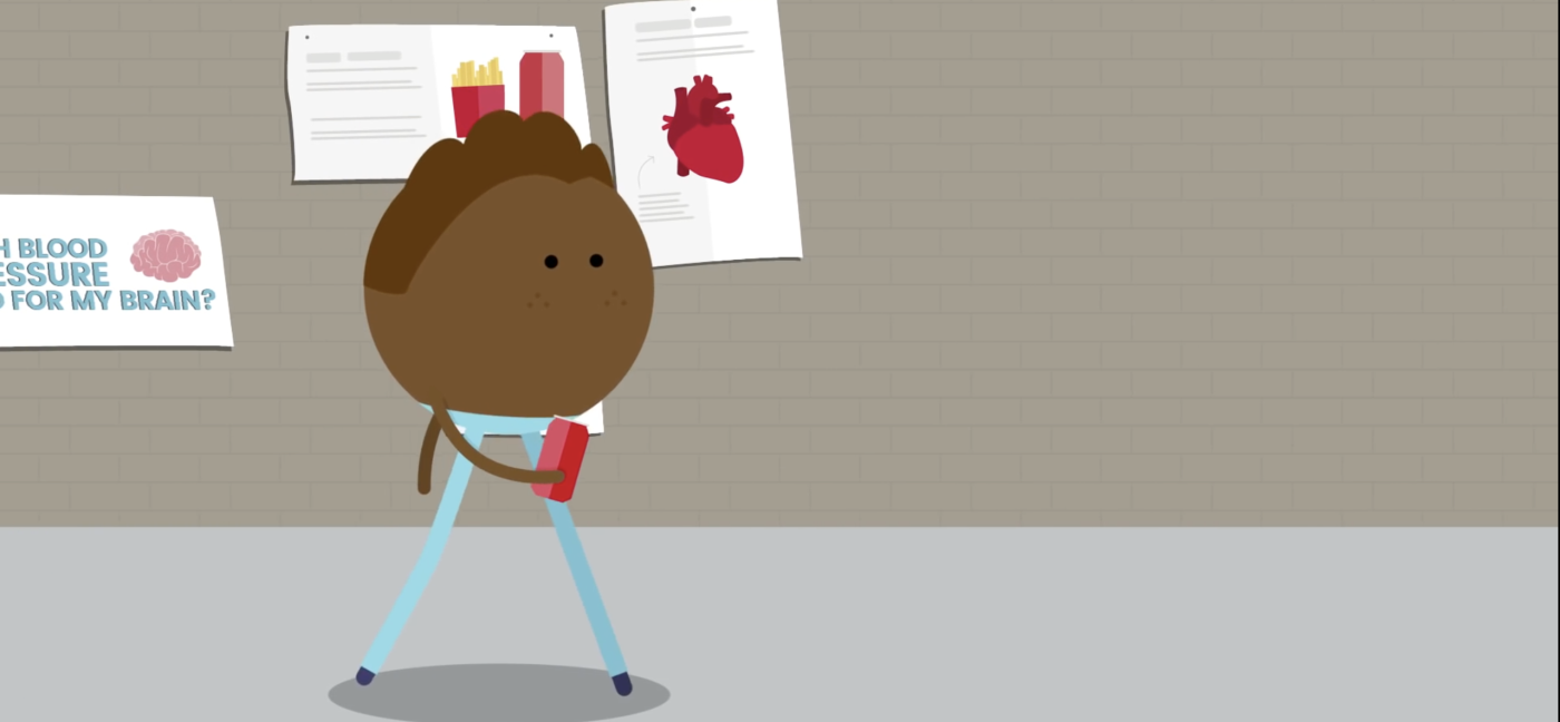 Cartoon walking down street