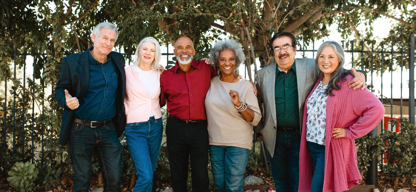 diverse group of older people
