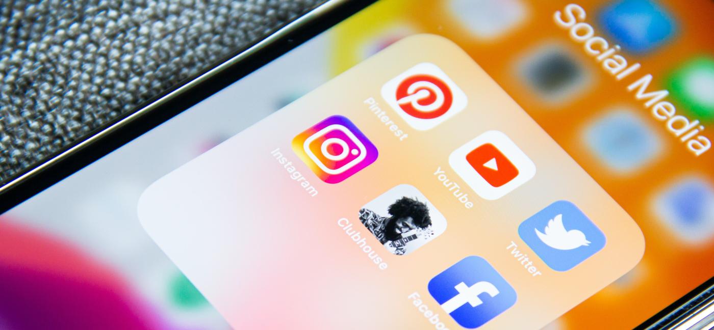 social media icons on smartphone
