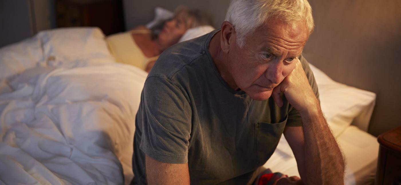 Older man can't sleep