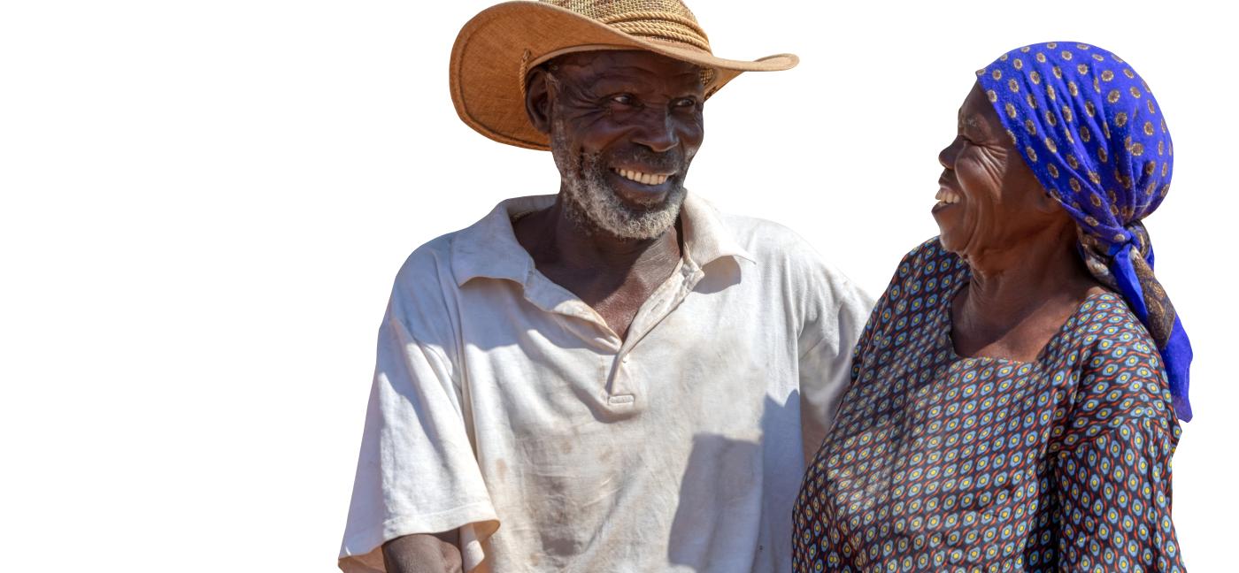 African couple embracing each other and smiling