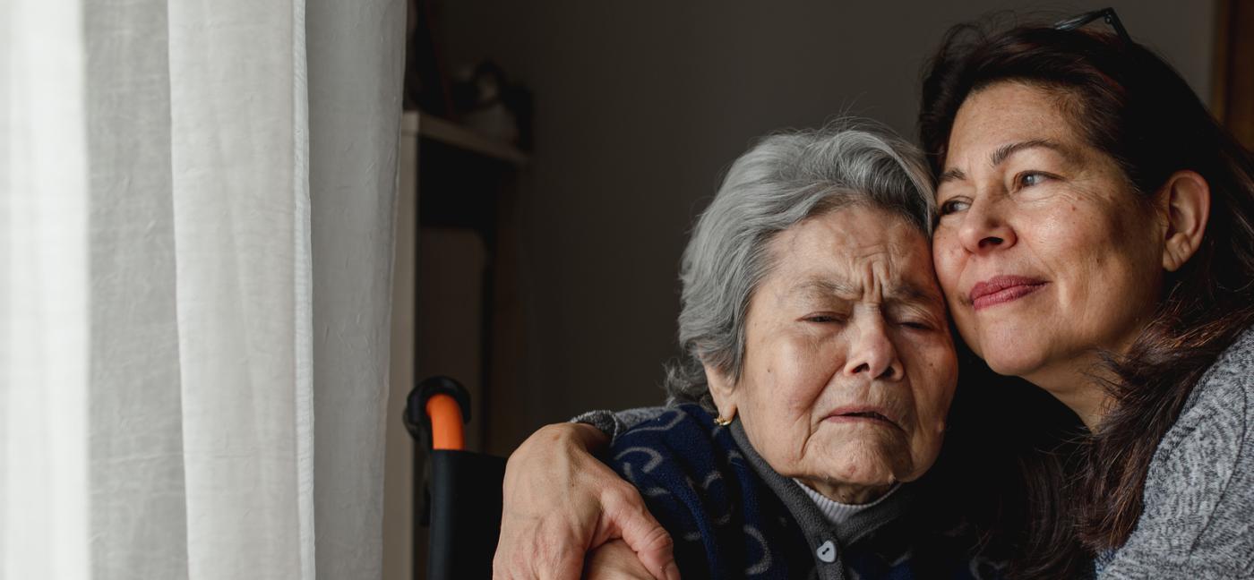 older woman with family caregiver