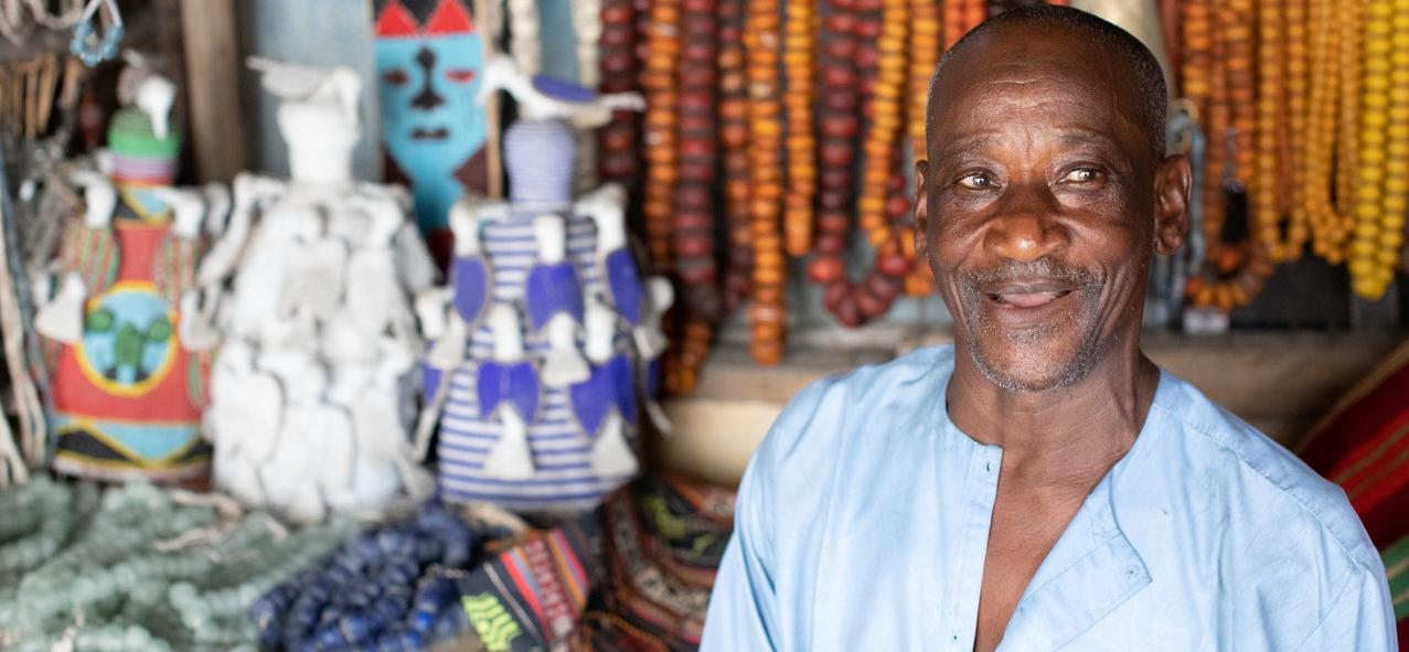 Older man in Nigerian art market