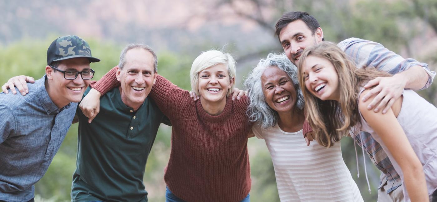 Group of health happy people of different ages