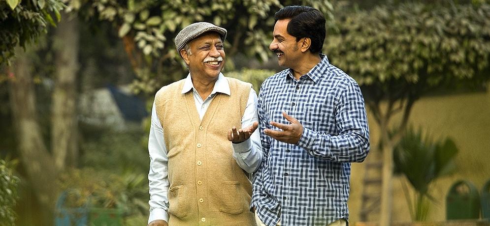 Indian old man walking