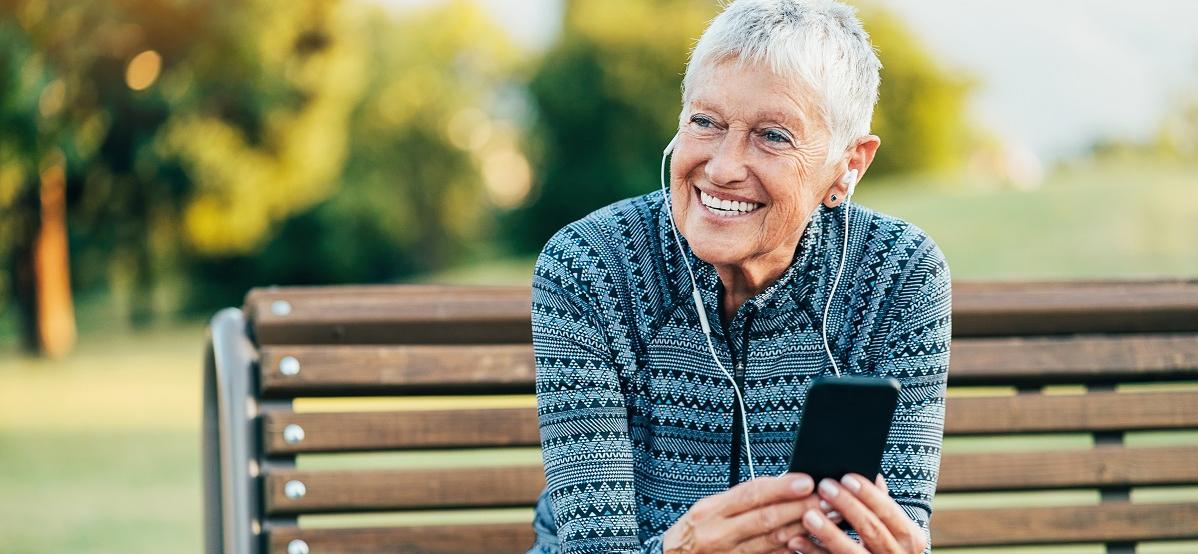 Relaxed woman listening to music