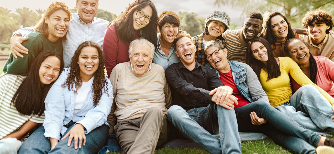 Happy multigenerational people