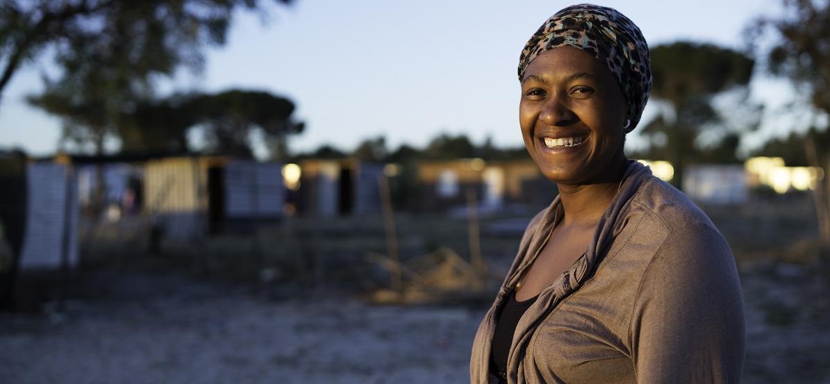African woman smiling