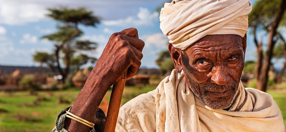 Portrait of an old Ethiopian man