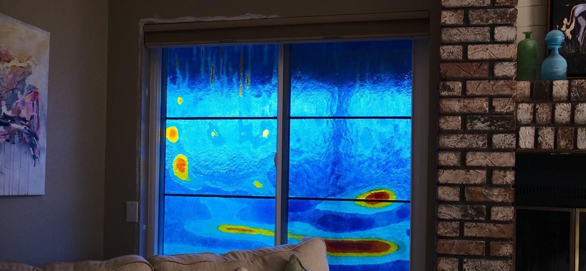 Stained glass window by Atlantic Fellow Mick O'Kelly