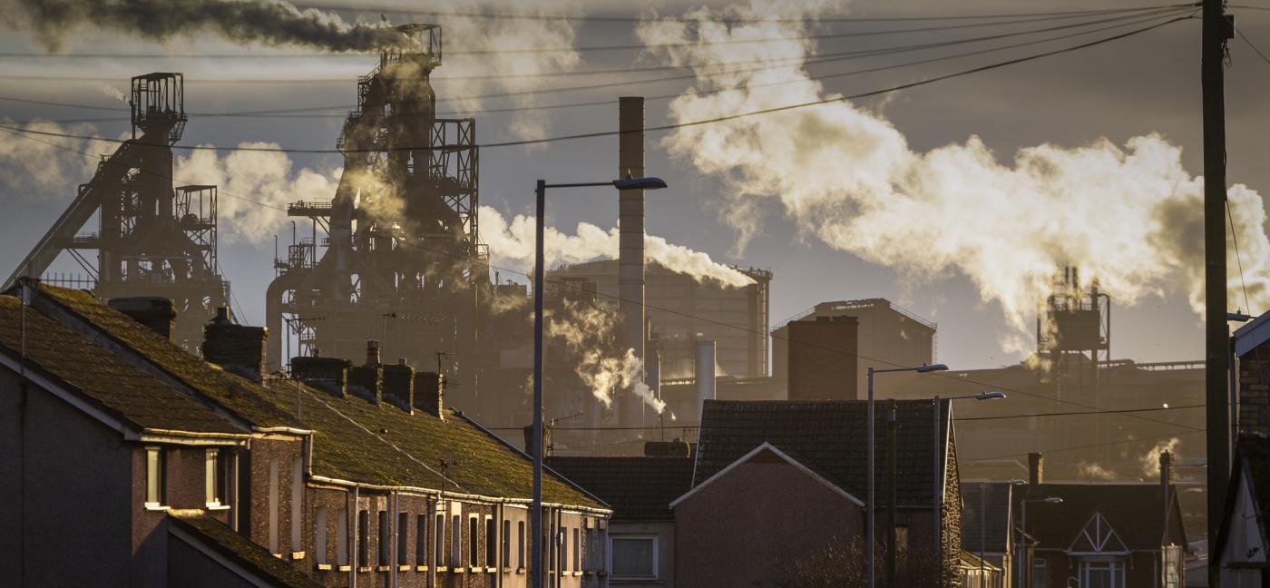 skyline with air pollution