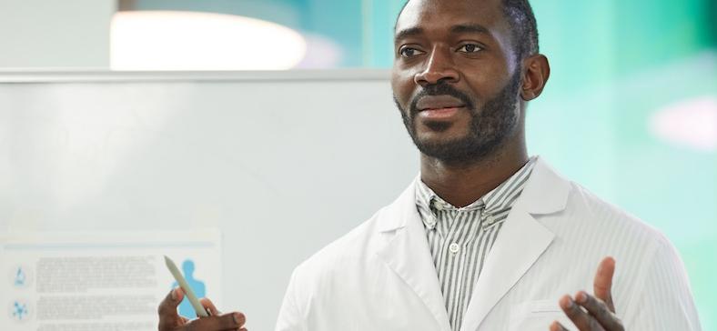 African doctor teaching