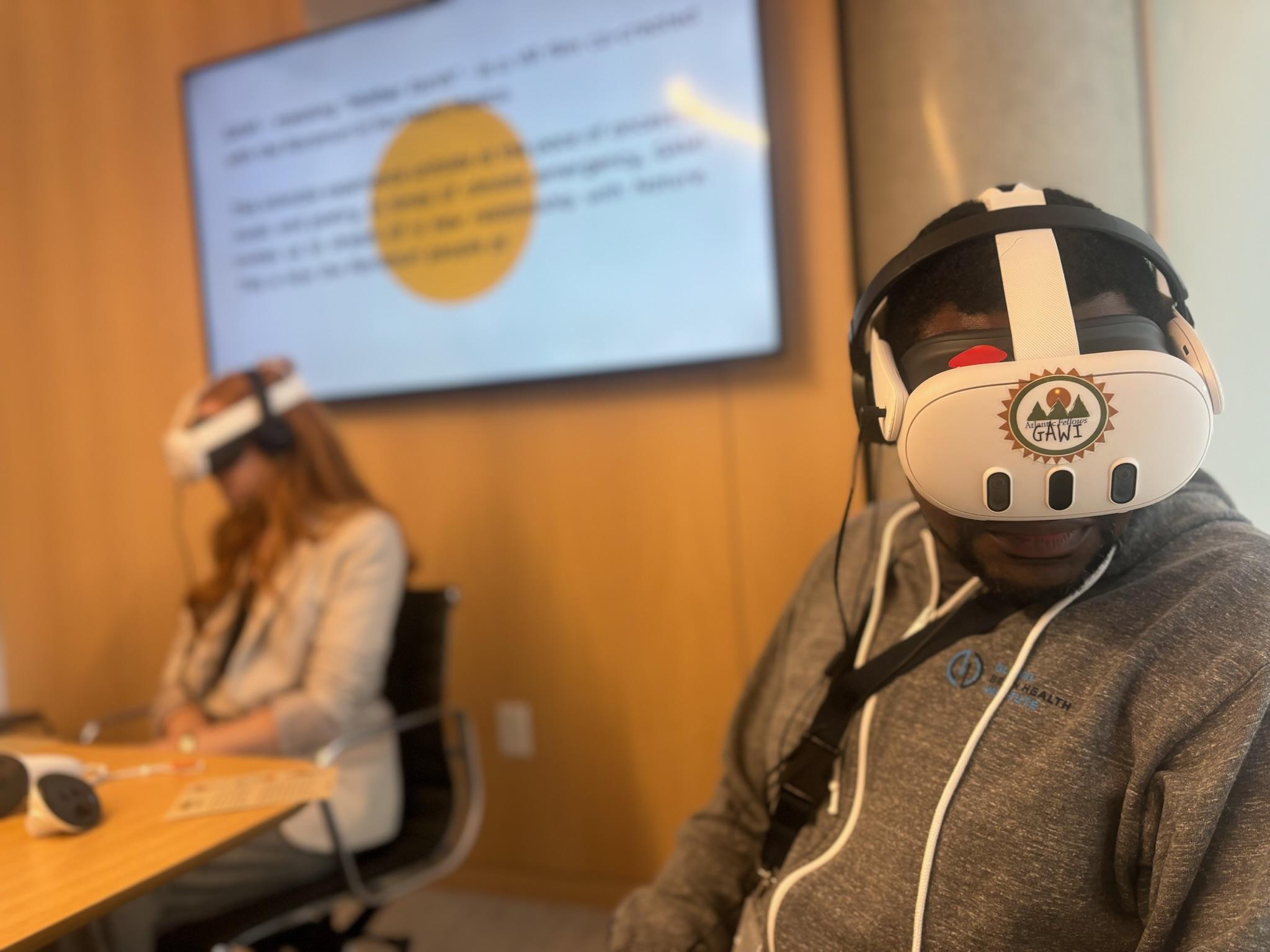 Atlantic Fellows participate in a viewing of &quot;Gawi,&quot; a virtual reality film