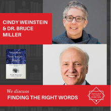 Cover art from Thoughts from a Page Podcast episode featuring Cindy Weinstein and Bruce Miller