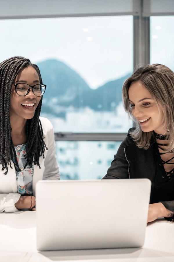 Professional women talking