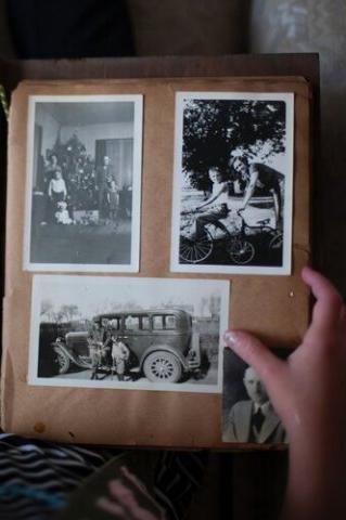 photograph album with old photos
