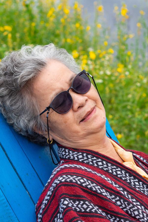 older woman sleeping