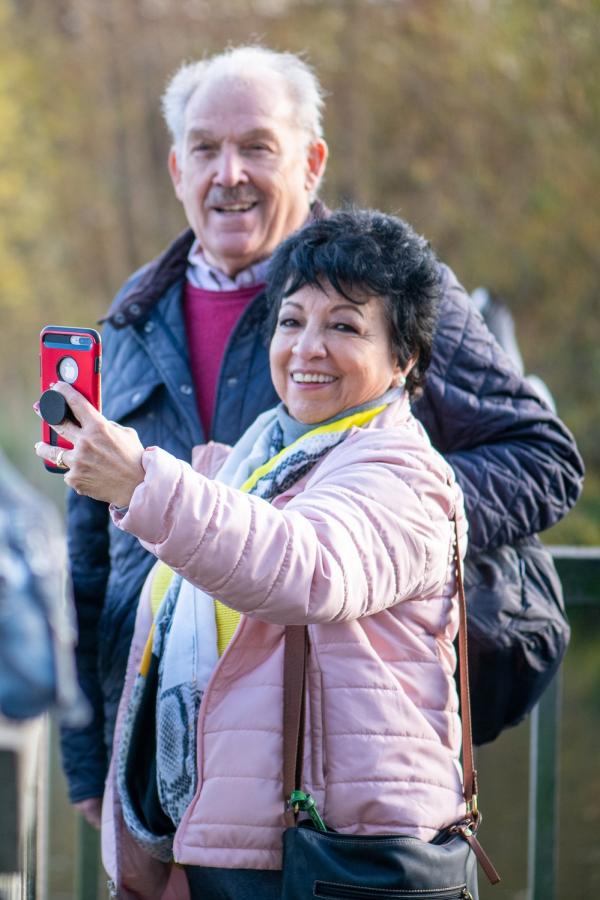 older couple taking selfie