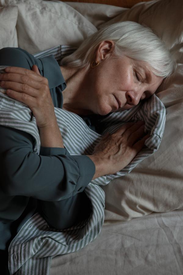 sleeping older woman