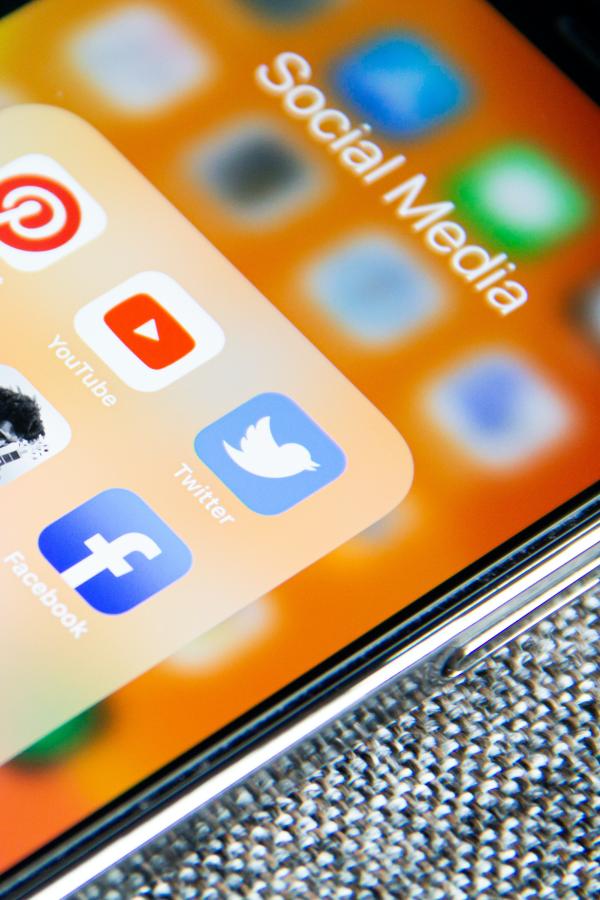 social media icons on smartphone