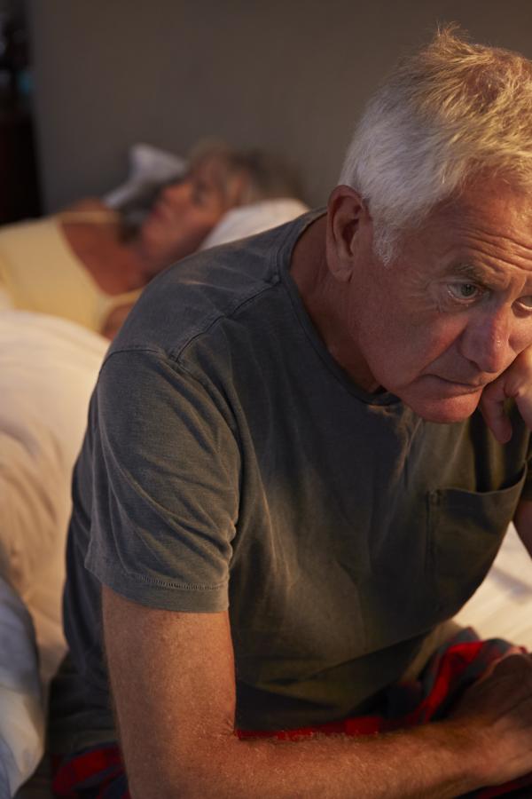 Older man can't sleep
