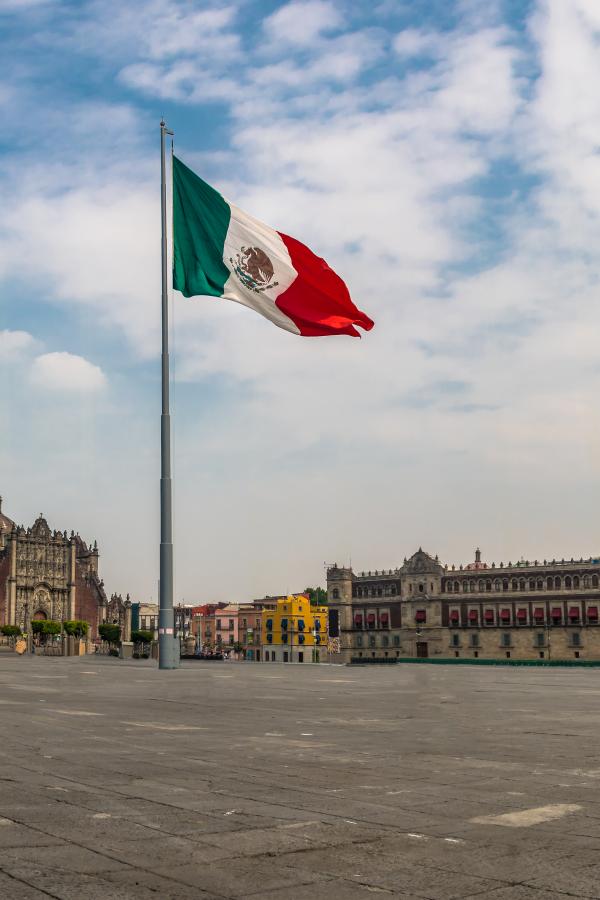 panoramic view of Zocalo and Cathedral - Mexico City