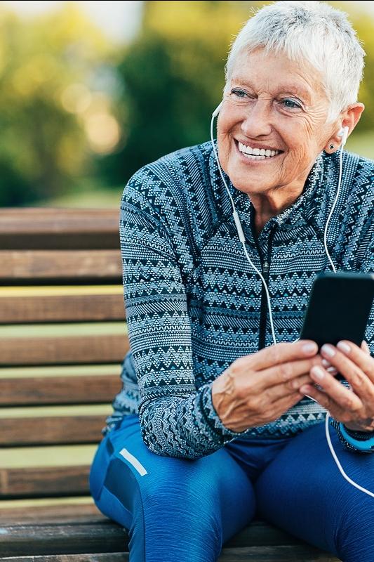 Relaxed woman listening to music