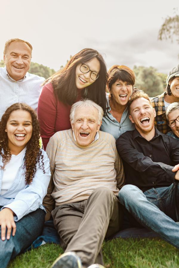 Happy multigenerational people