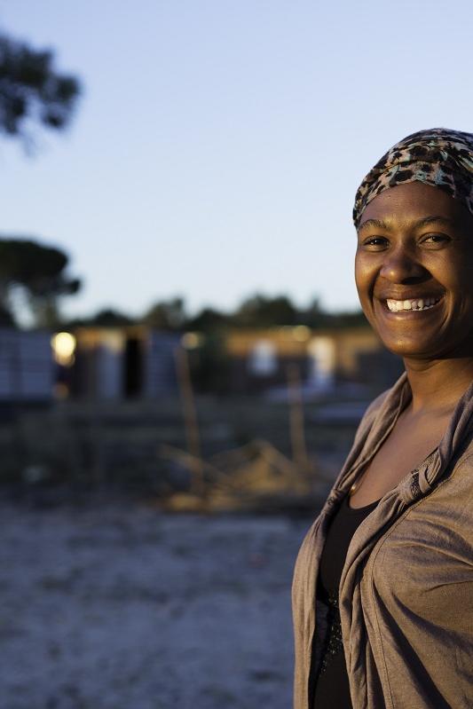 African woman smiling