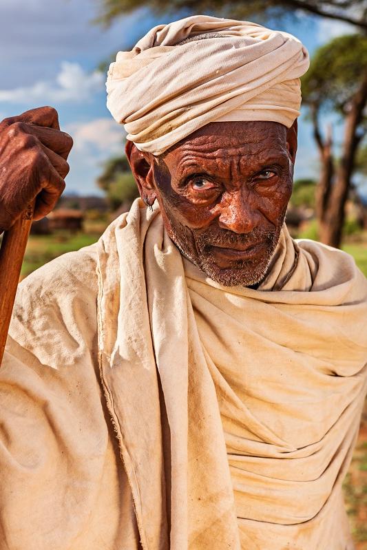 Portrait of an old Ethiopian man