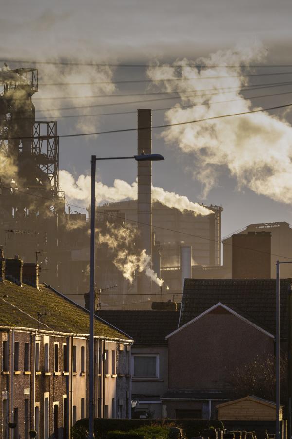 skyline with air pollution