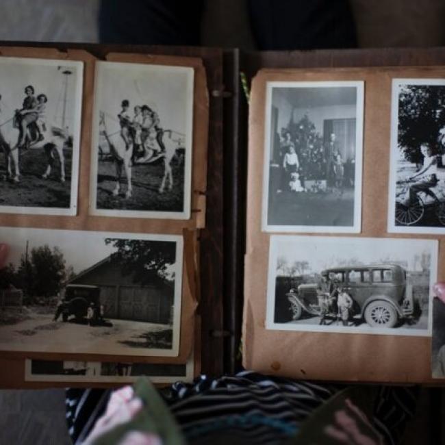 photograph album with old photos