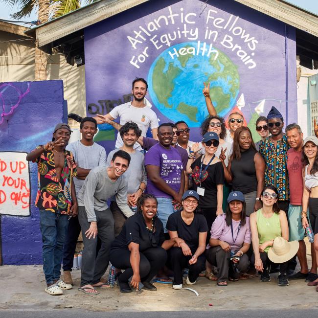 Atlantic Fellows and street mural in Ghana