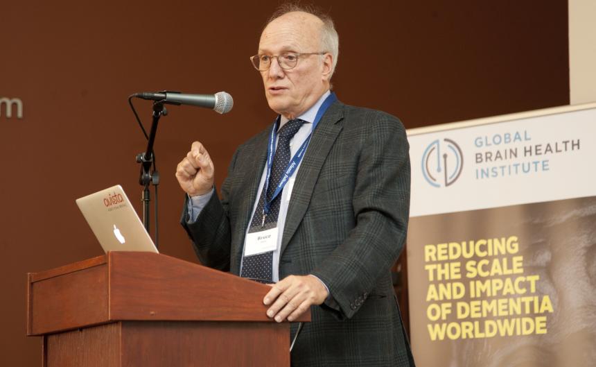 GBHI Co-Director Bruce Miller addressing the audience at a conference on art and brain health