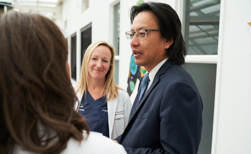 Medical professionals talking