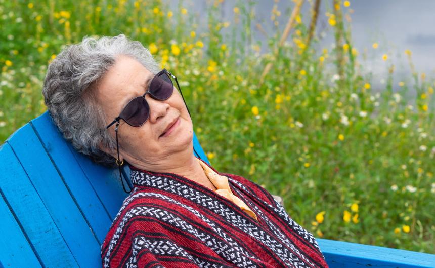 older woman sleeping