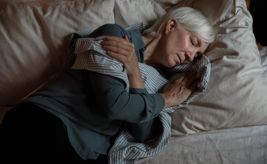 sleeping older woman