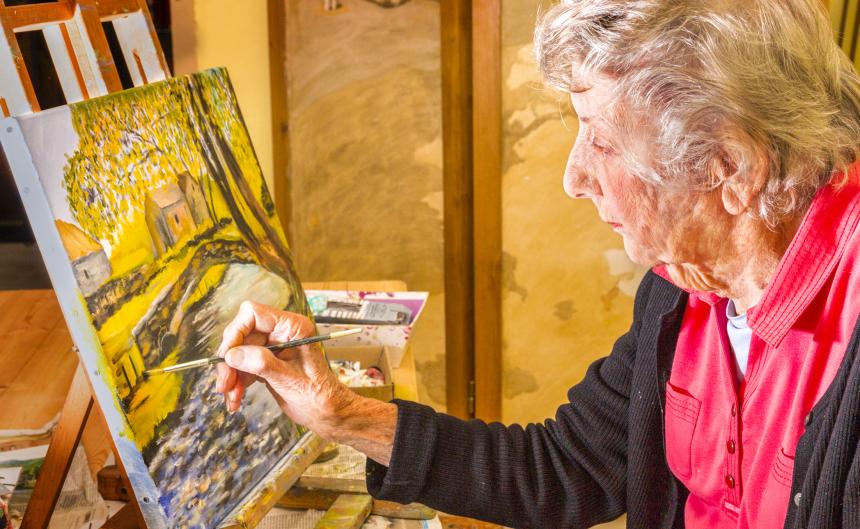 older lady painting