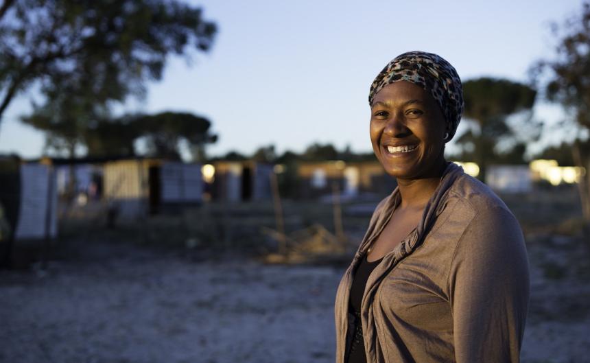African woman smiling