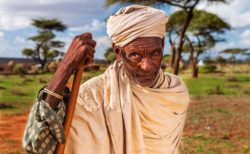 Portrait of an old Ethiopian man