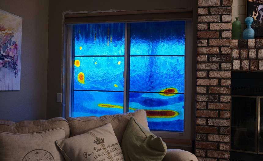 Stained glass window by Atlantic Fellow Mick O'Kelly