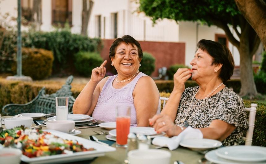 Mexican women having lunch