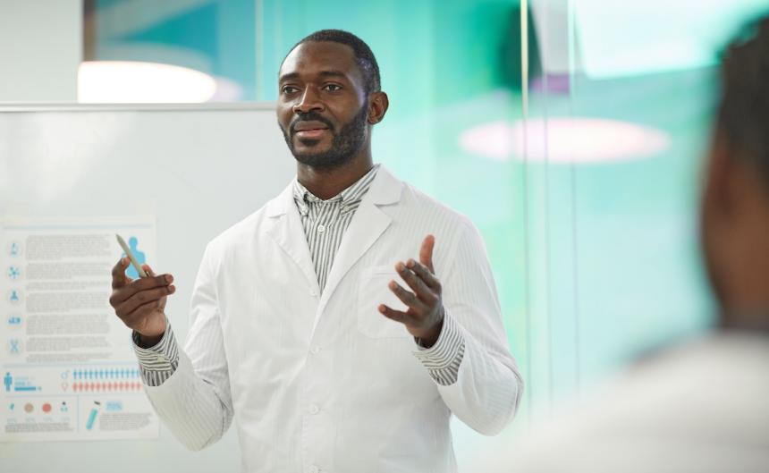 African doctor teaching