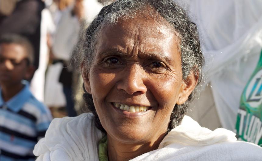 Ethiopian older woman smiling