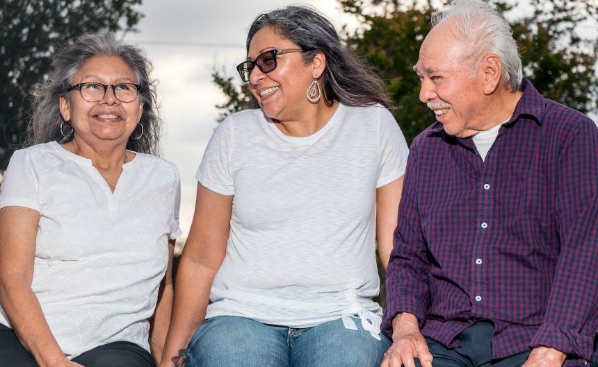 Mexican older adults laughing
