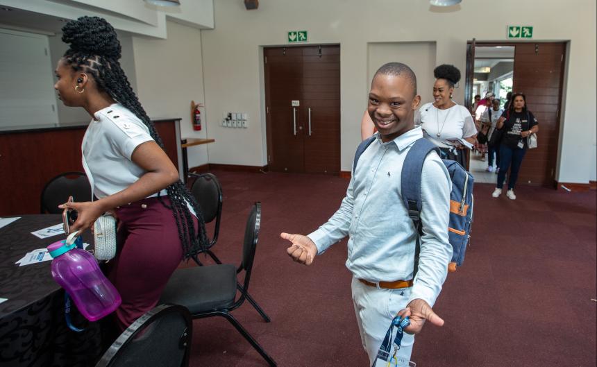 Boy arriving at the Imbizo gathering in South Africa