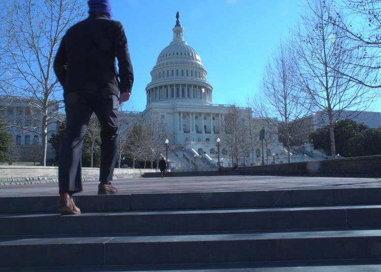 Atlantic Senior Fellow Walt Dawson approaches the US Capitol Building in Washington, DC