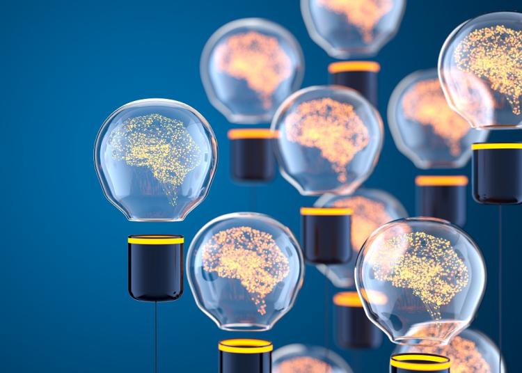 light bulbs containing brains