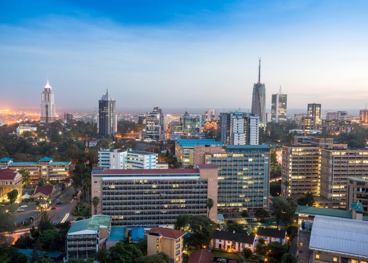 Modern Nairobi cityscape - capital city of Kenya, East Africa